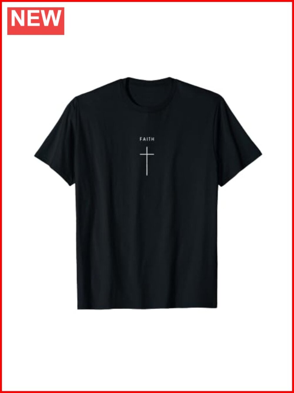 Faith Cross Christian Religious Jesus Graphic Tee Crew Neck